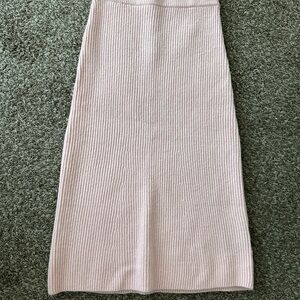 Pink Ribbed Knit Skirt